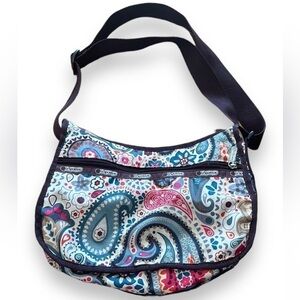 LeSportsac Paisley Brown Crossbody Purse Andean printed bag